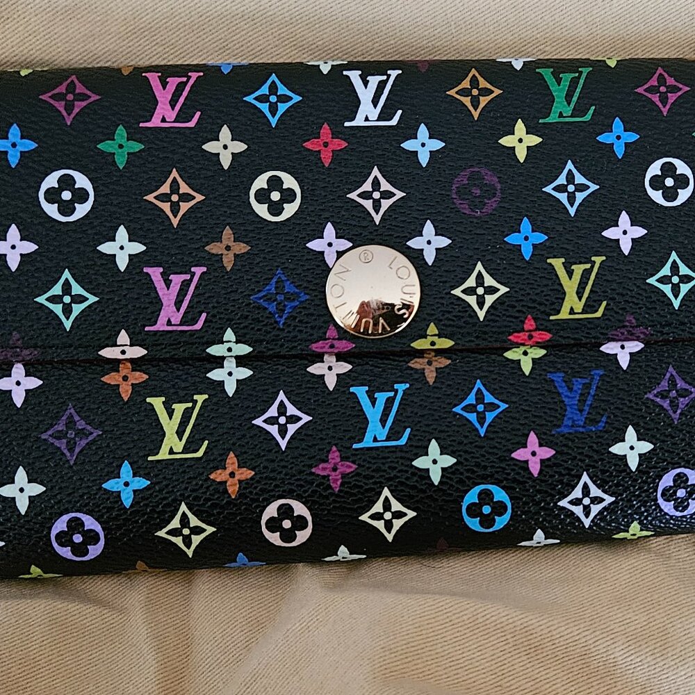 Louis Vuitton multi color wallet black
